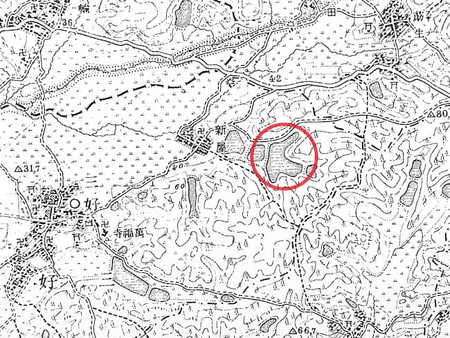 三好池周辺_古地図_赤丸