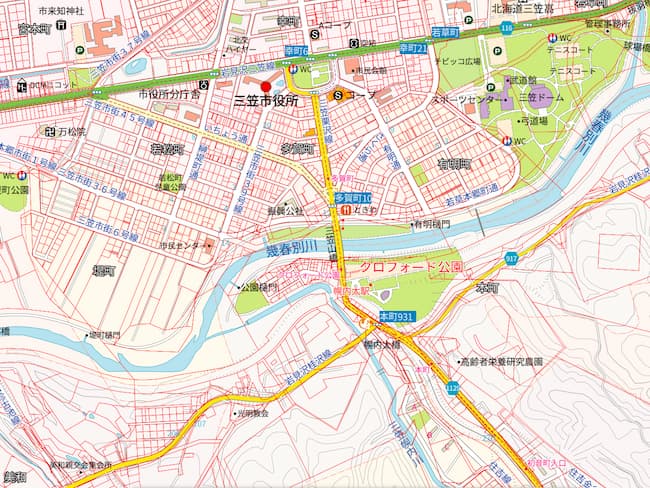 三笠市街