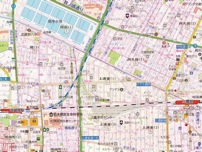 中島飛行機武蔵製作所引込線(筆)