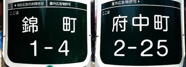 住居表示と地番表示