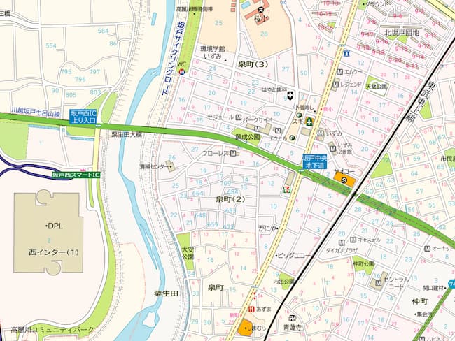 坂戸市_地図でどう表記