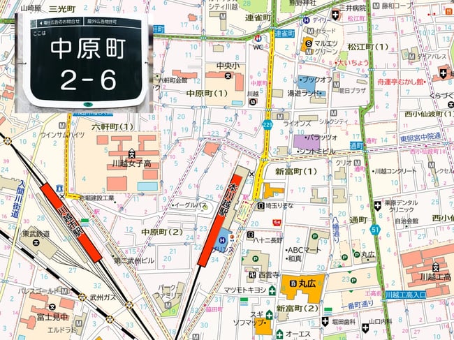川越市_地図と住所の表示