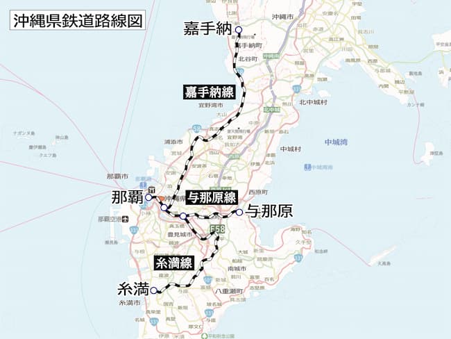 沖縄県鉄道路線図