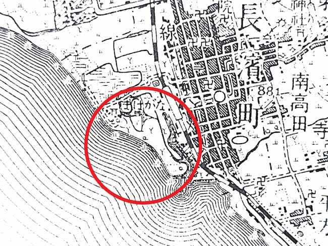 長浜_古地図_赤丸あり