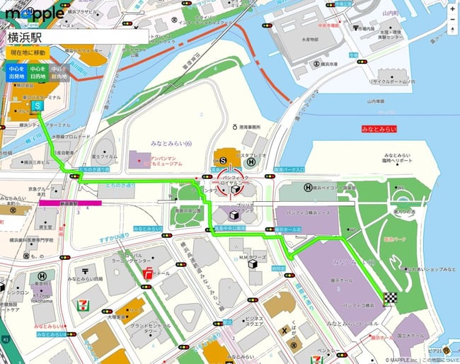 MAPPLEのルート探索(徒歩)-1024x810