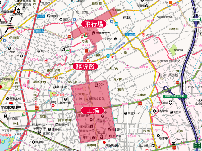 地図の雑学｜熊本飛行場跡（熊本県）～戦時中の姿が見えてくる筆～