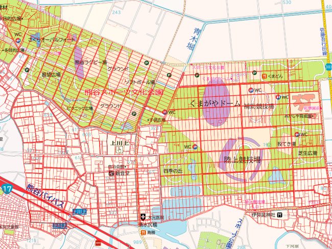 地図の雑学｜熊谷スポーツ文化公園（埼玉県）～筆から過去の土地利用が